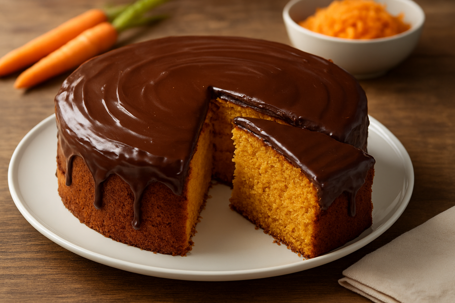 Receita de Bolo de Cenoura com Cobertura