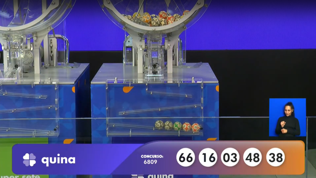 Imagem com os números sorteados da Quina concurso 6809, realizado no dia 25/08/2025.